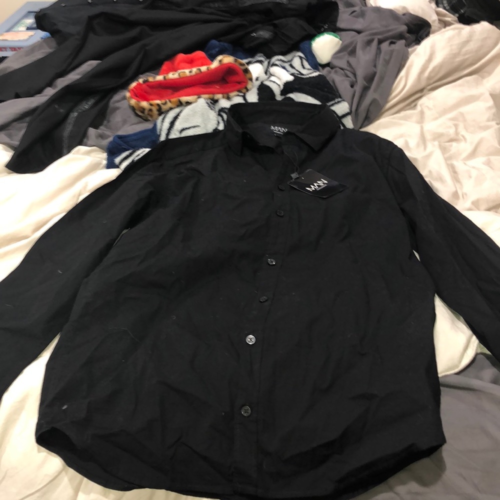 Black button down